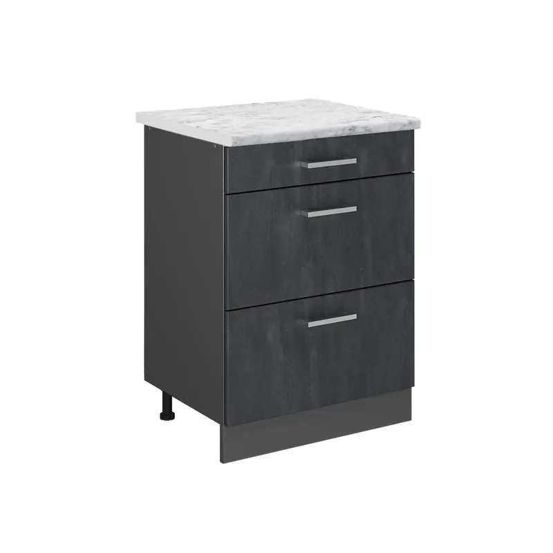 Preț promoțional Dulap de bază de bucătărie R-Line Beton negru 60 cm marmură AP Vicco