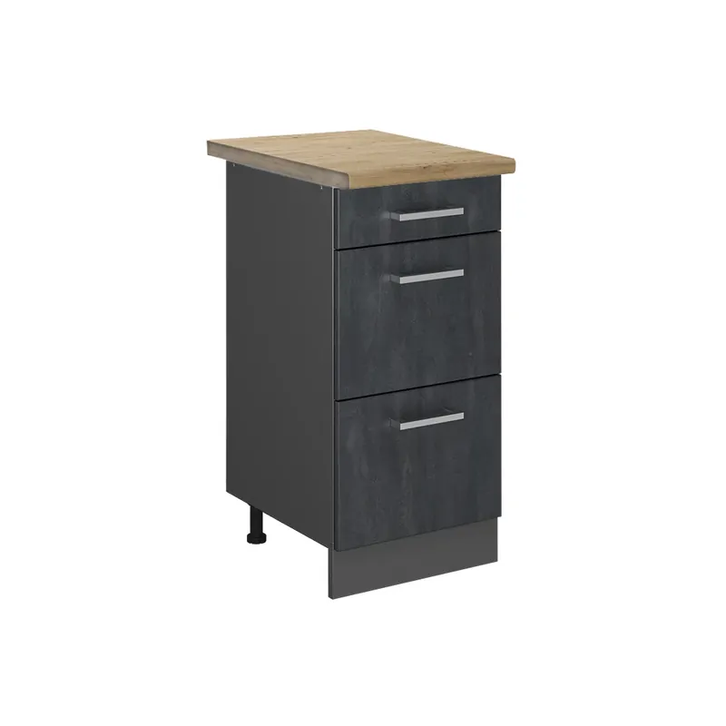 Preț mic Dulap de bază de bucătărie R-Line Beton negru 40 cm AP stejar Vicco