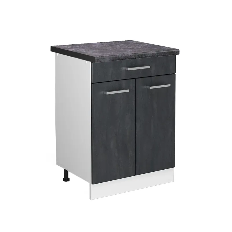 Disponibil imediat Dulap de bază de bucătărie R-Line Beton negru 60 cm AP Antracit Vicco