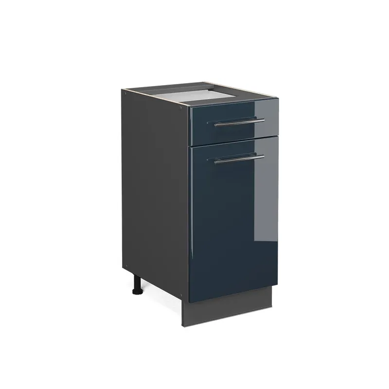 Dulap de bază de bucătărie Fame-Line Albastru închis înalt lucios 40 cm fara blat Vicco Reducere extra