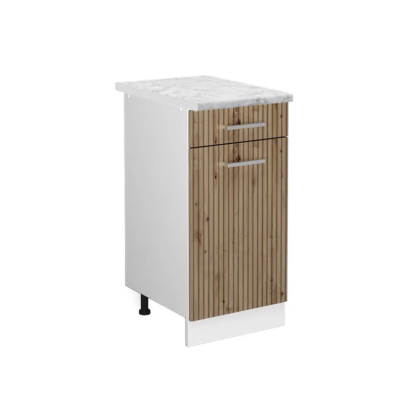 Preț redus Dulap de bază de bucătărie R-Line Stejar artizanal 40 cm , AP Marmură Vicco