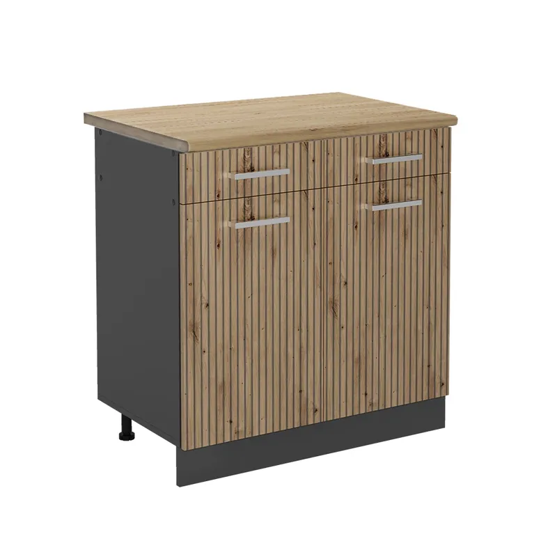 Bestseller Dulap de bază de bucătărie R-Line Stejar artizanal 80 cm , AP Stejar Vicco