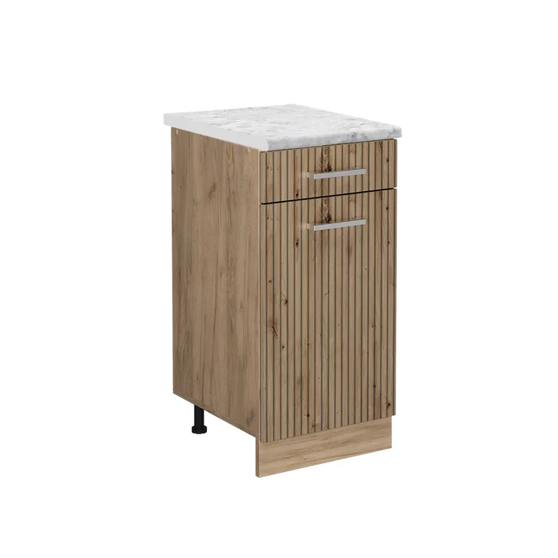 Dulap de bază de bucătărie R-Line Stejar artizanal 40 cm marmură AP Vicco Reducere specială