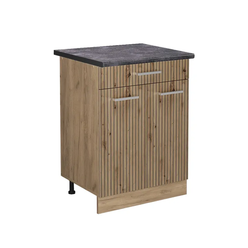 Super ofertă Dulap de bază de bucătărie R-Line Stejar artizanal 60 cm cu sertar, AP antracit Vicco