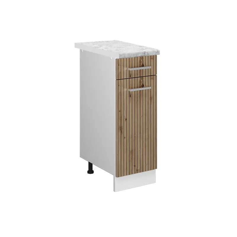 Ofertă de sezon Dulap de bază de bucătărie R-Line Stejar artizanal 30 cm , AP Marmură Vicco