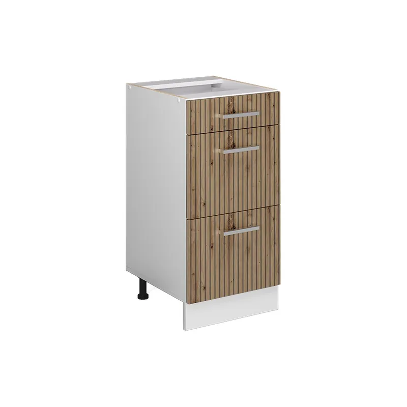 Dulap de bază de bucătărie R-Line Stejar artizanal 40 cm cu sertare, fara blat Vicco Disponibil imediat