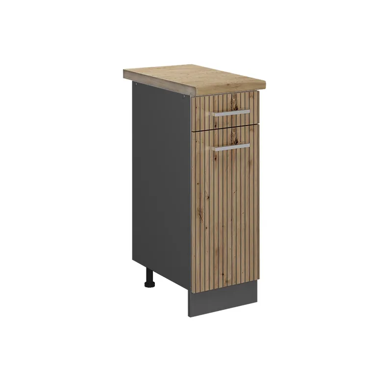 Livrare rapidă Dulap de bază de bucătărie R-Line Stejar artizanal 30 cm , AP Stejar Vicco