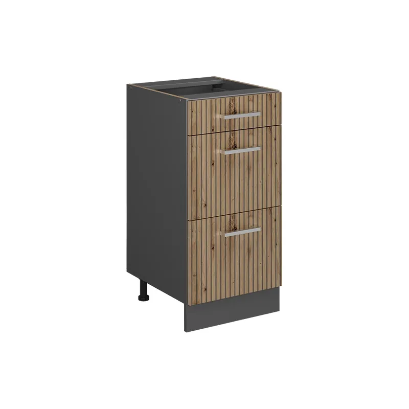 Discount Dulap de bază de bucătărie R-Line Stejar artizanal 40 cm cu sertare, fara blat Vicco