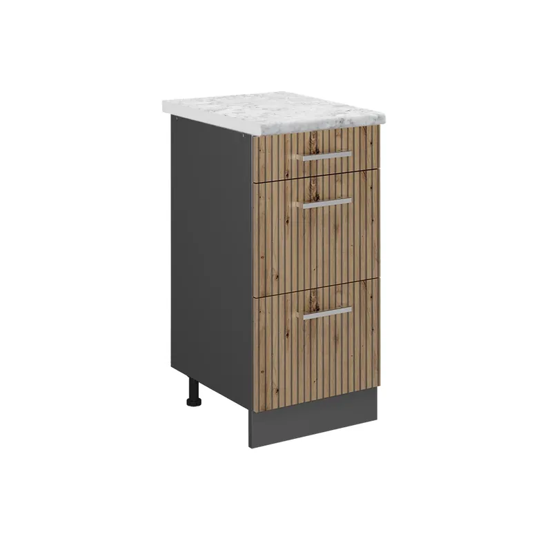 Bestseller Dulap de bază de bucătărie R-Line Stejar artizanal 40 cm marmură AP Vicco