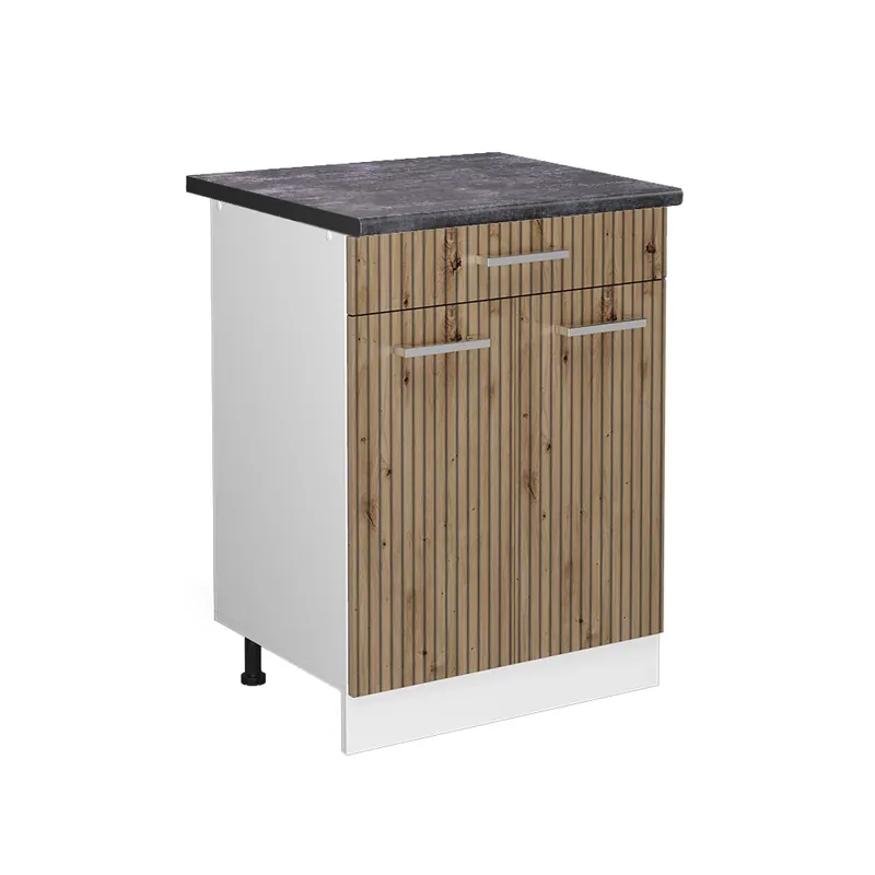 Super ofertă Dulap de bază de bucătărie R-Line Stejar artizanal 60 cm cu sertar, AP antracit Vicco