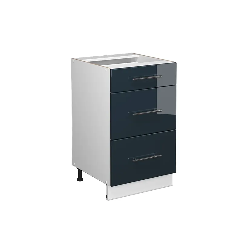 Promoție Dulap de bază de bucătărie Fame-Line Albastru închis înalt lucios 50 cm fara blat Vicco