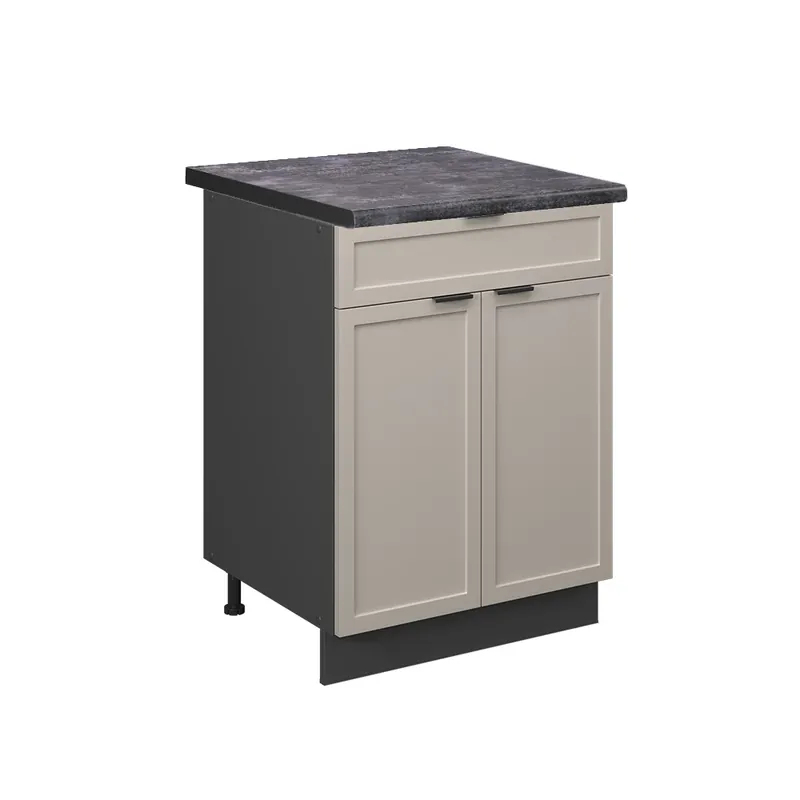 Plată securizată Dulap de bază de bucătărie Fame-Line GriBej 60 cm cu sertar, AP antracit Vicco