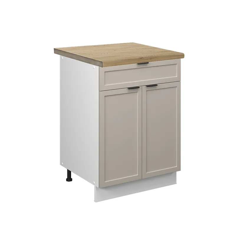 Bestseller Dulap de bază de bucătărie Fame-Line GriBej 60 cm cu sertar, stejar AP Vicco
