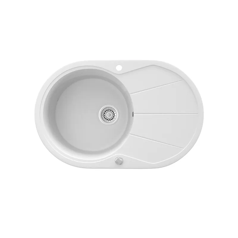 Premium Chiuveta Alb 78 x 50 cm Rotunda cu zona de uscare Bergstrom