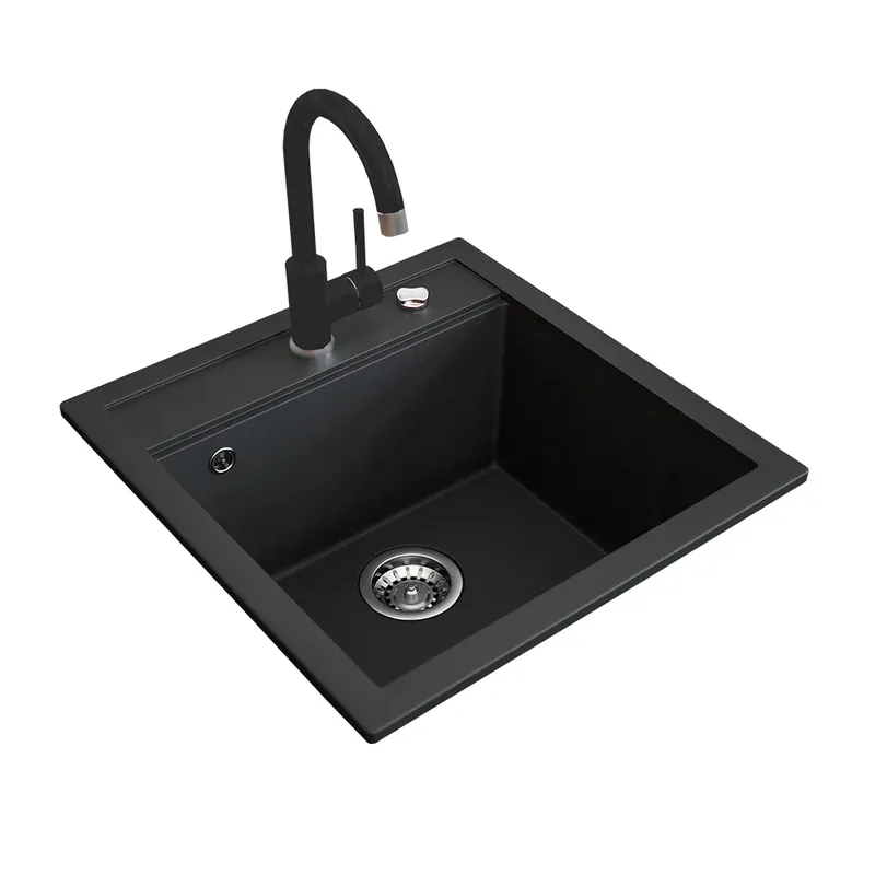 Chiuveta Negru 49 x 50 cm cu fiting negru Bergstrom Retur gratuit