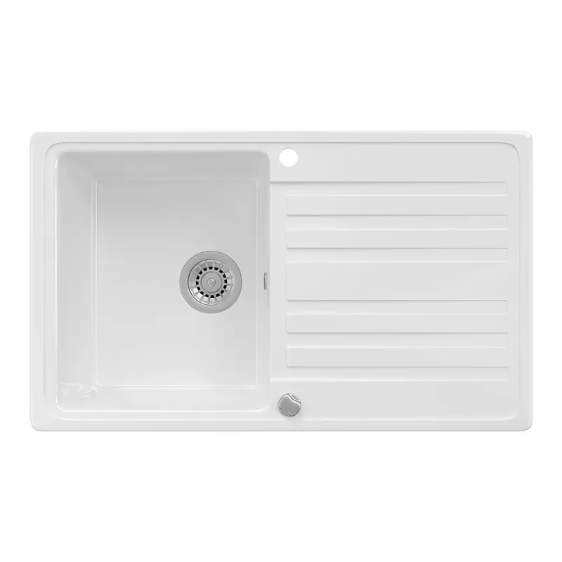 Reducere specială Chiuvetă de bucătărie Valencia Alb 76.5 x 46 cm cu loc de uscare Bergstrom