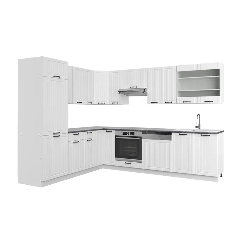 Retur gratuit Bucătărie de colț Fame-Line Casa albă la țară/Alb 287 x 46 cm fara blat Vicco