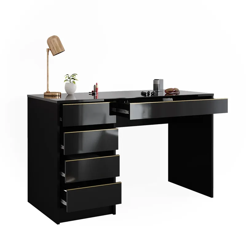 Doar azi Vanitate Sherry Negru/Auriu 120 cm fără oglindă Vicco