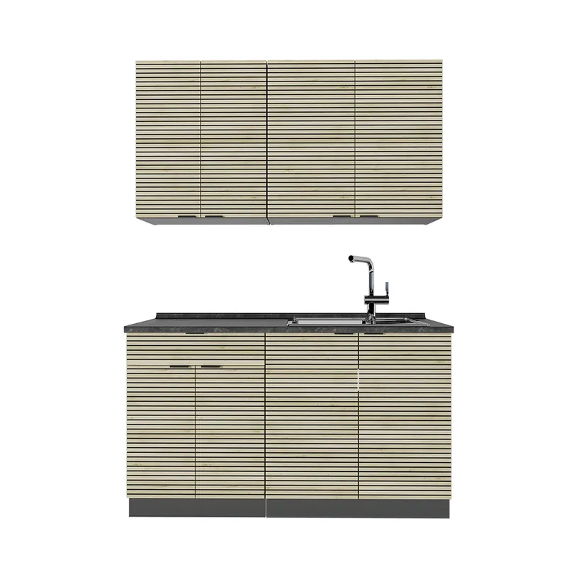 Bucătărie simplă Fame-Line Panou stejar/antracit 140 cm , AP Antracit Vicco Lichidare de stoc
