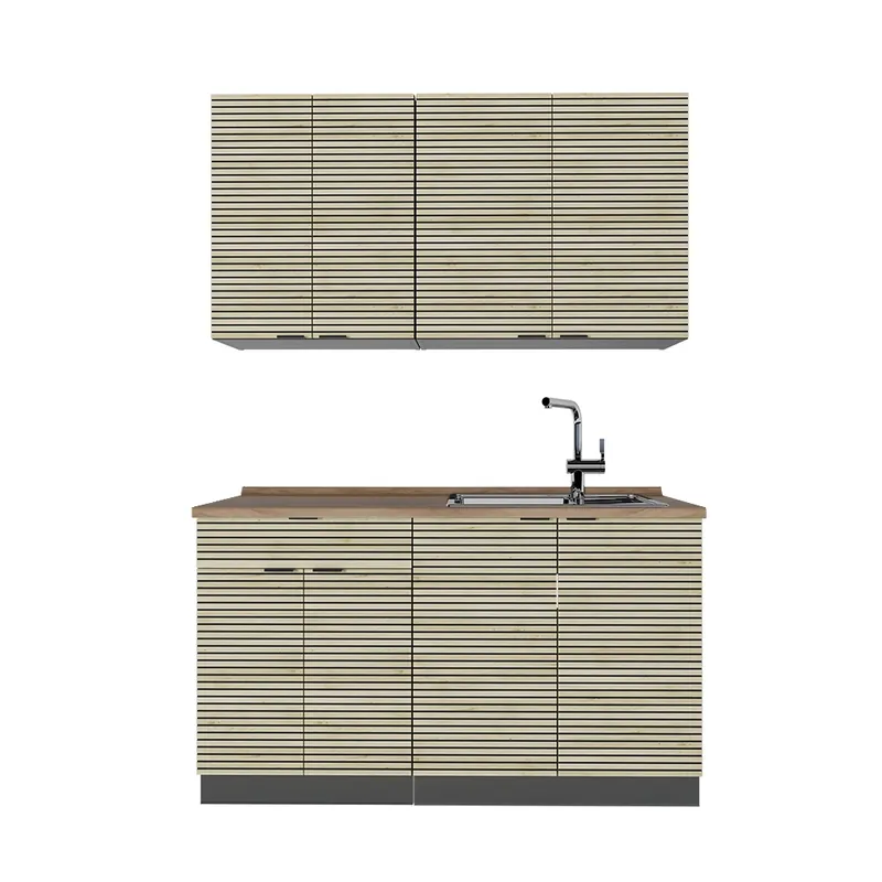 Cumpărături sigure Bucătărie simplă Fame-Line Panou stejar/antracit 140 cm , AP Stejar Vicco