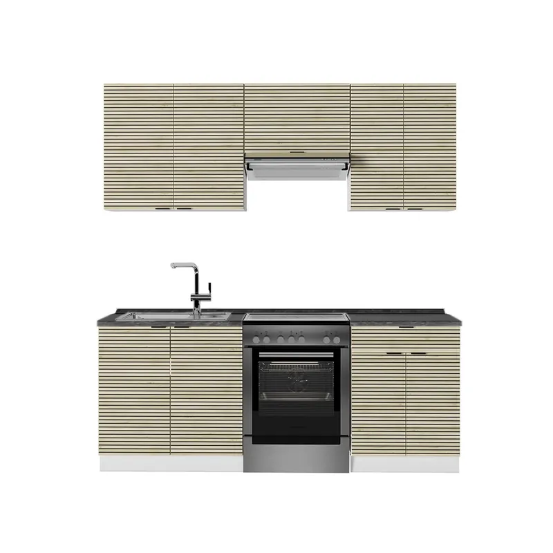 Kitchenette Fame-Line Panou stejar/alb 200 cm , AP Antracit Vicco Retur gratuit