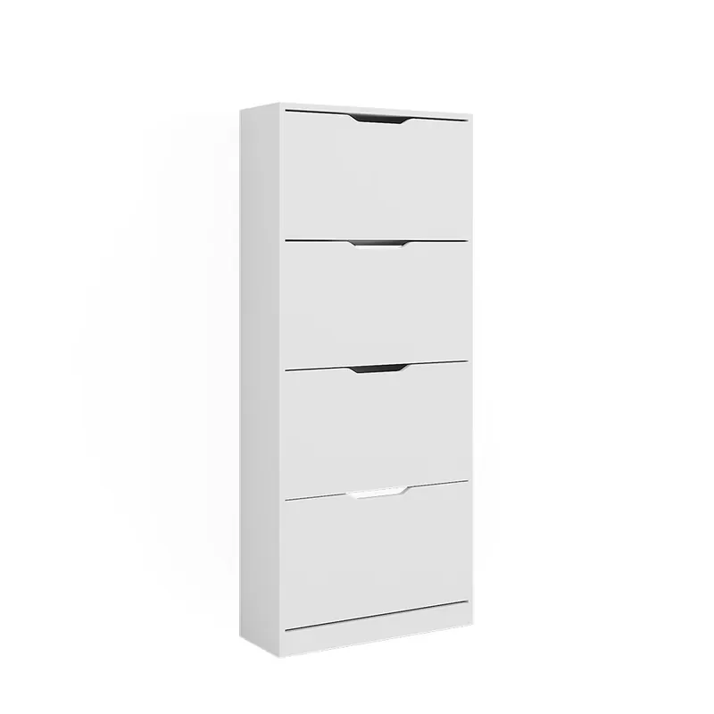 Vezi acum Dulap pentru pantofi Luca Alb 59x137 cm cu 4 sertare cu balamale Vicco