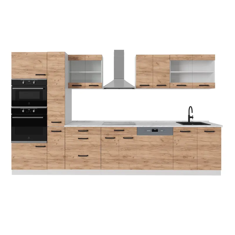 Kitchenette R-Line Stejar Goldkraft/alb 350 cm AP stejar Vicco Reducere