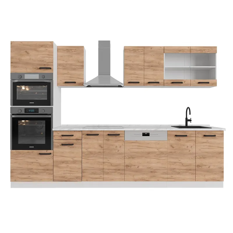 Kitchenette R-Line Stejar Goldkraft/alb 300 cm AP stejar Vicco Reducere specială