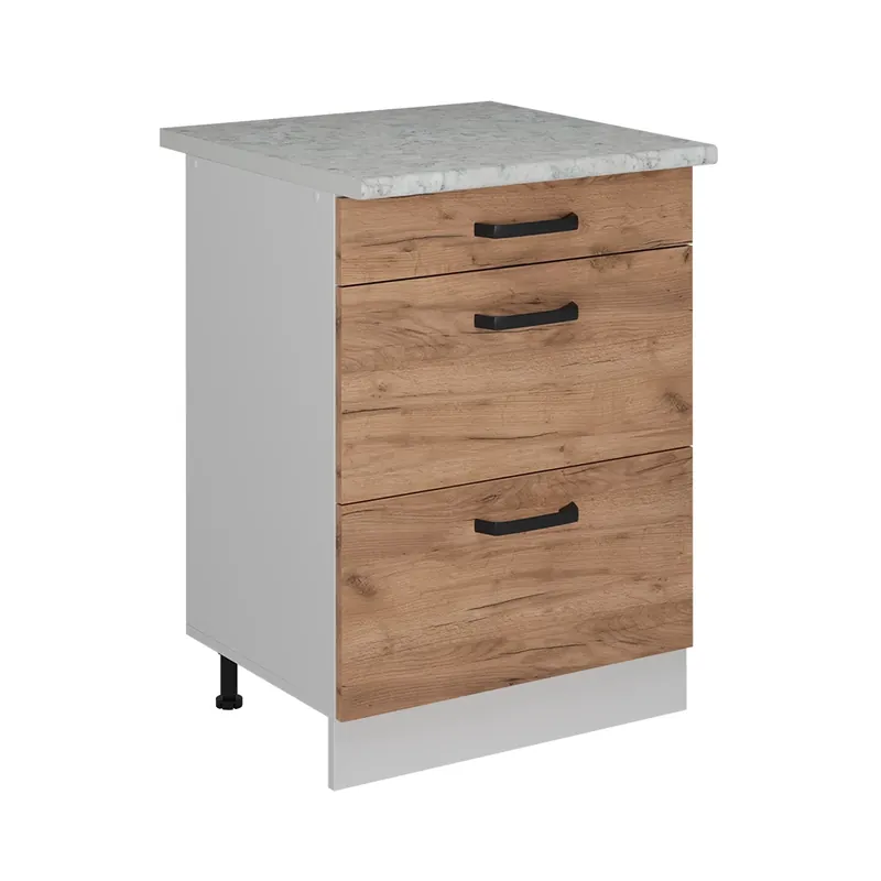 Premium Dulap de bază de bucătărie R-Line Stejar Goldkraft 60 cm marmură AP Vicco