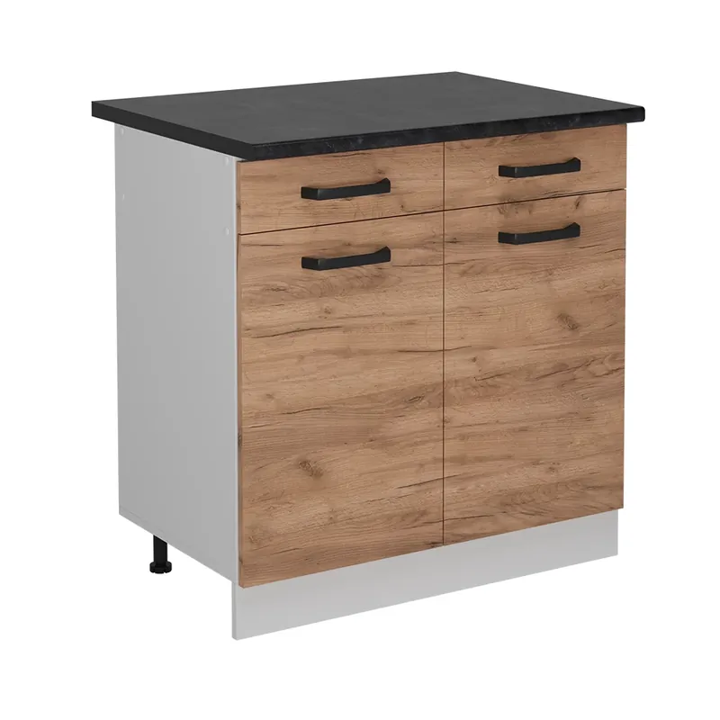Reducere de preț Dulap de bază de bucătărie R-Line Stejar Goldkraft 80 cm AP Antracit Vicco