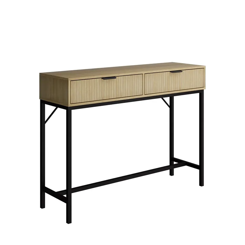 Masă consolă Lennox stejar 100x75 cm cu 2 sertare Vicco Retur ușor