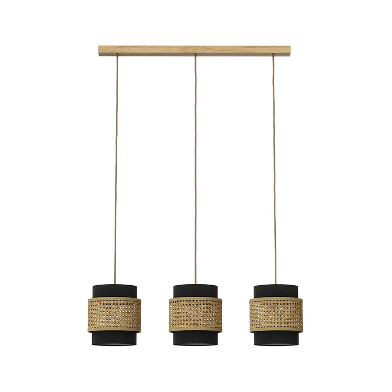 Mai ieftin Lampă suspendată din 3 piese Morten Negru 70x120 cm Vicco