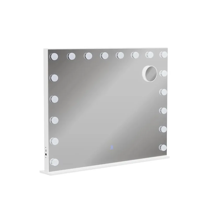 Retur gratuit Oglindă pentru masa de toaletă Greta Alb 80x61 cm cu iluminare LED Vicco