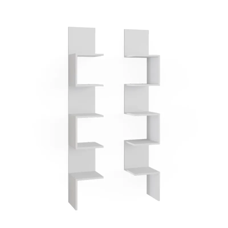Preferatul clienților Raft de colț Paolo Alb 28x175.4 cm Set de 2 Vicco