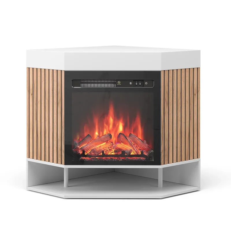 Preț promoțional Șemineu electric Lynea Alb 100 cm cu efect de flacără realist și încălzitor de 1800W Vicco