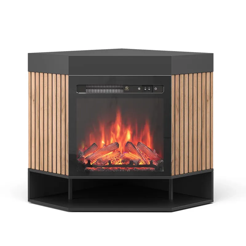 Noutate Șemineu electric Lynea Negru 100 cm cu efect de flacără realist și încălzitor de 1800W Vicco