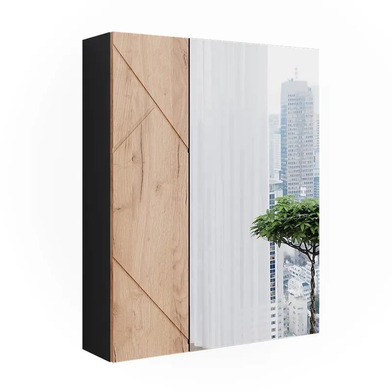 Reducere specială Dulap oglindă baie Irma Stejar antracit/Goldkraft 60x75 cm Vicco