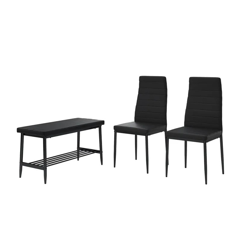 Bancă și scaun Grand Negru 85x46.5 cm Set de 3 piese Vicco Vezi acum