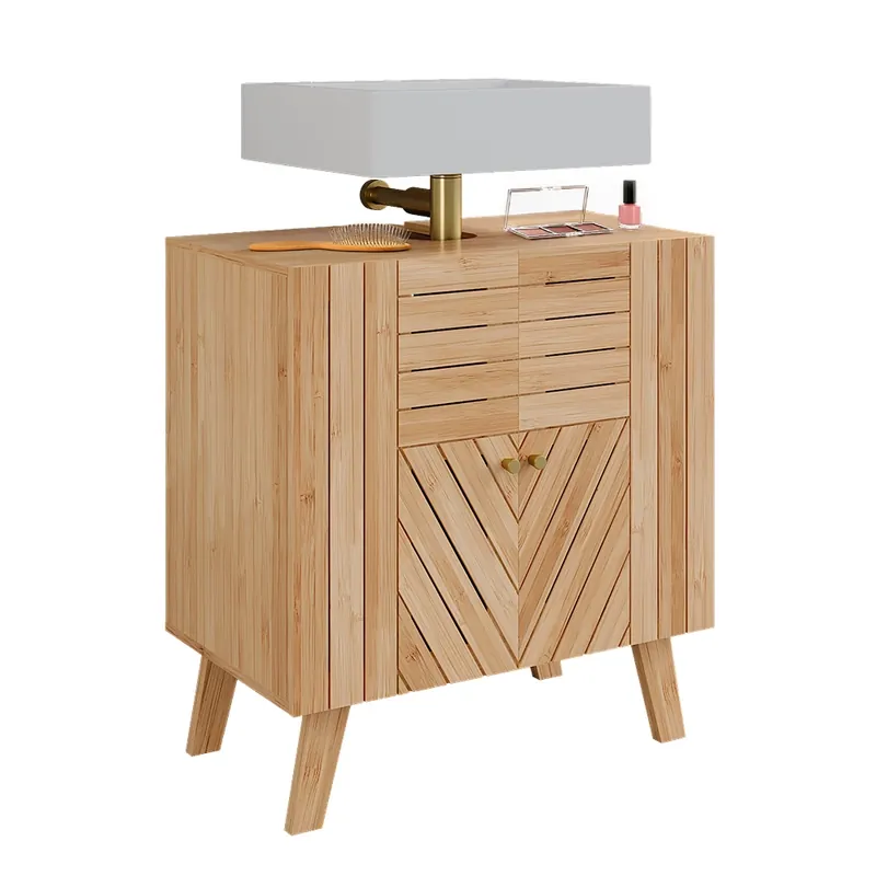 Dulap pentru lavoar Lucie bambus 60x65 cm cu 2 uși Vicco Livrare rapidă