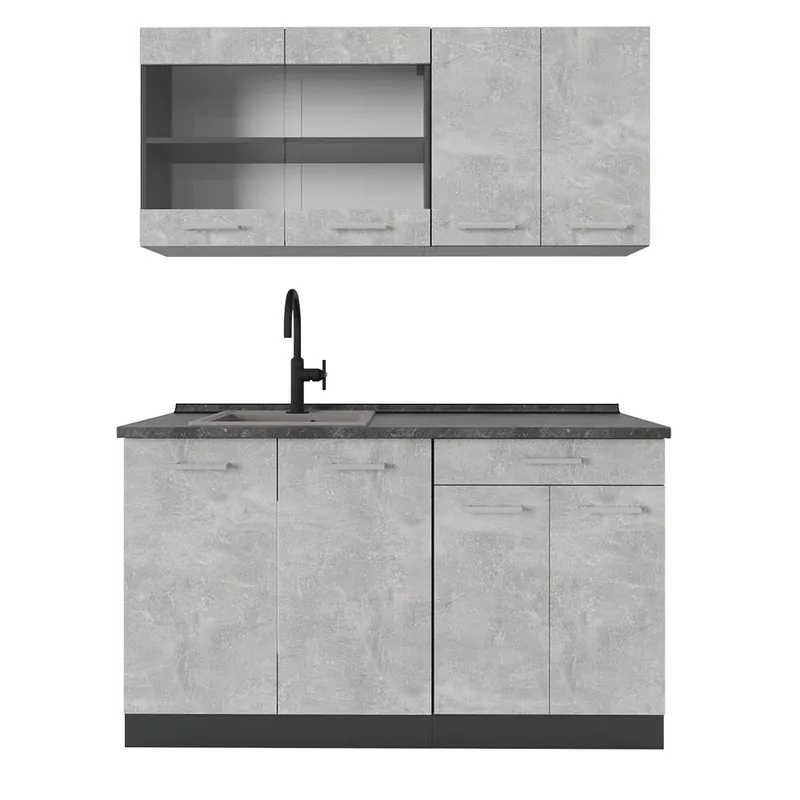 Premium Bucătărie simplă R-Line Beton/antracit 140 cm fara blat Vicco