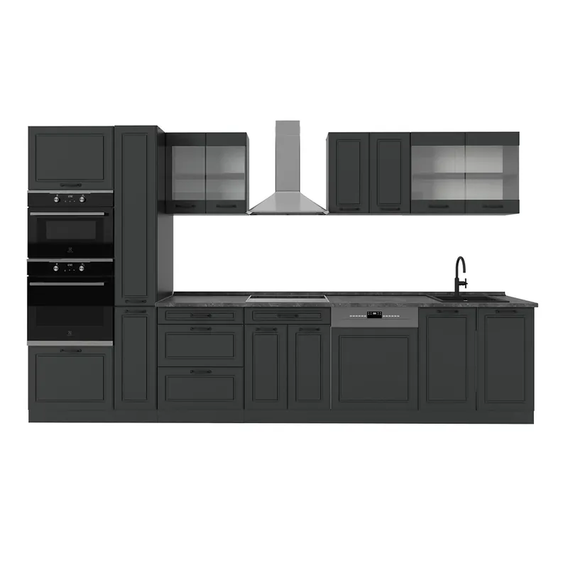 Cumpără online Kitchenette R-Line Casă de țară antracit/antracit 350 cm , AP Antracit Vicco