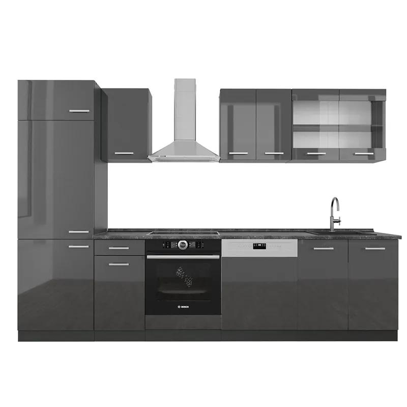 Cumpără acum Kitchenette R-Line Antracit lucios/antracit 300 cm , AP Antracit Vicco