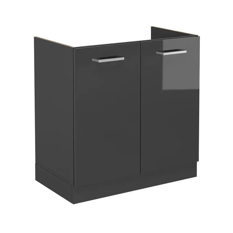 Reduceri Dulap de bază pentru chiuvetă R-Line Antracit lucios ridicat 80 cm fara blat Vicco