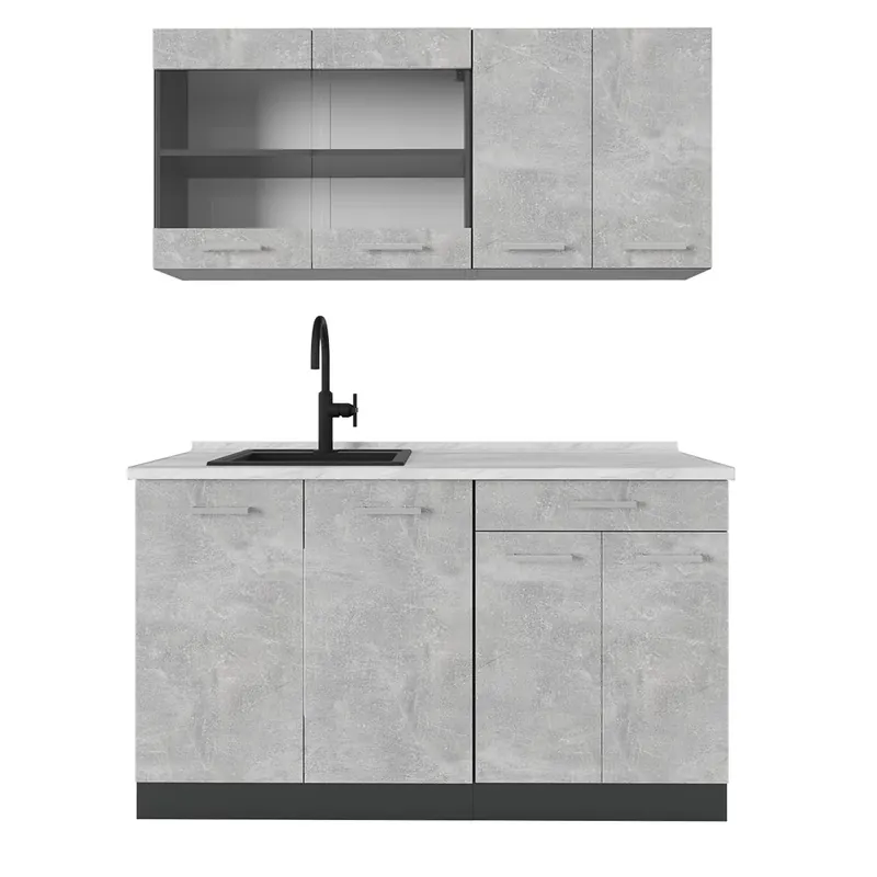 Bucătărie simplă R-Line Beton/antracit 140 cm , AP Marmură Vicco Ieftin