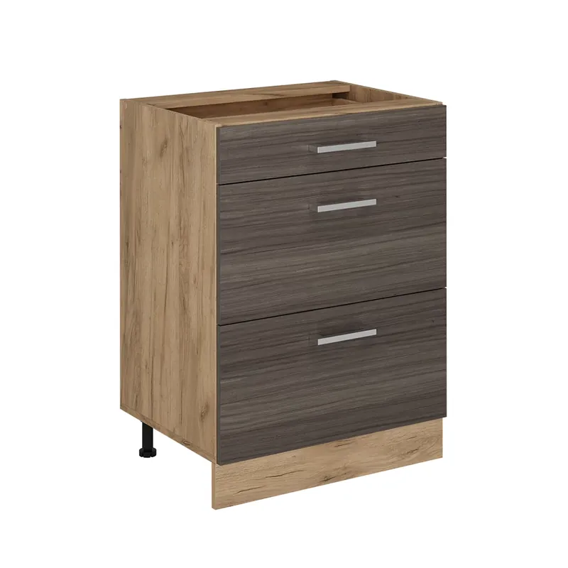 Dulap de bază de bucătărie R-Line Gri nobil 60 cm cu sertare, fara blat Vicco Ofertă