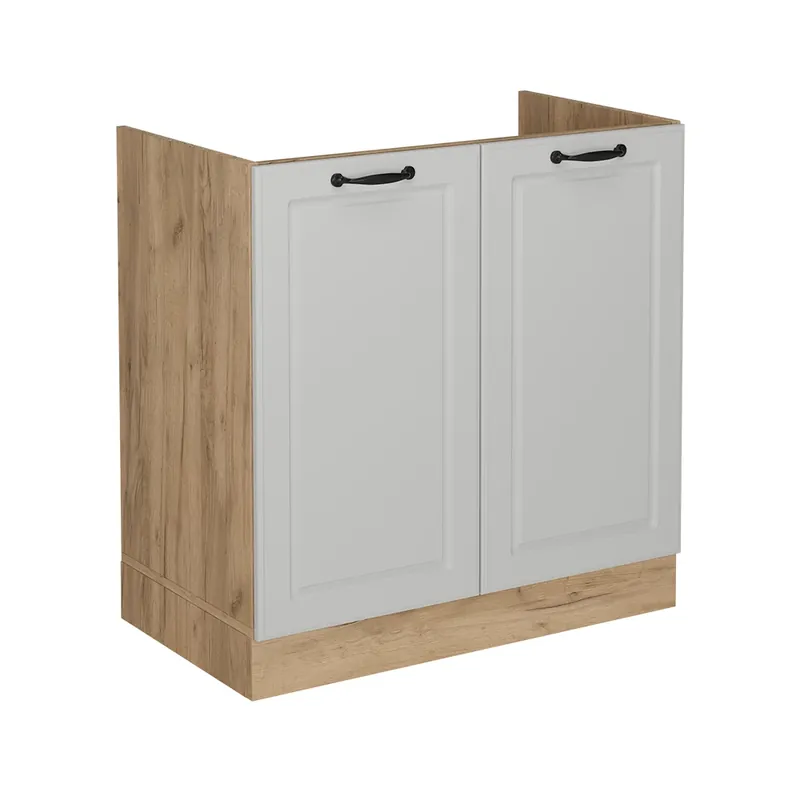 Preț promoțional Dulap de bază pentru chiuvetă R-Line Casă de țară albă 80 cm fara blat Vicco