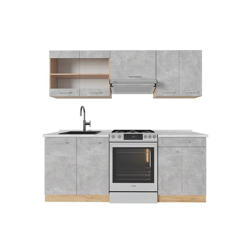 Reducere Kitchenette R-Line Beton / stejar auriu 200 cm , AP Marmură Vicco