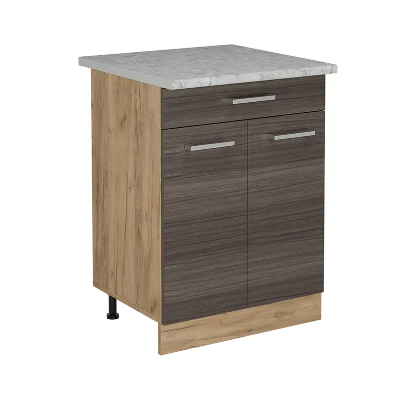 Dulap de bază de bucătărie R-Line Gri nobil 60 cm marmură AP Vicco Plată sigură