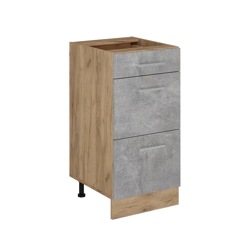Ultima șansă Dulap de bază de bucătărie R-Line beton 40 cm cu sertare, fara blat Vicco