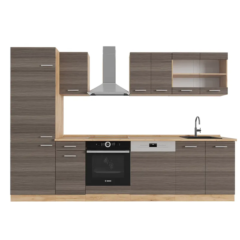 Kitchenette R-Line Gri nobil / stejar auriu 300 cm , AP Stejar Vicco Ofertă